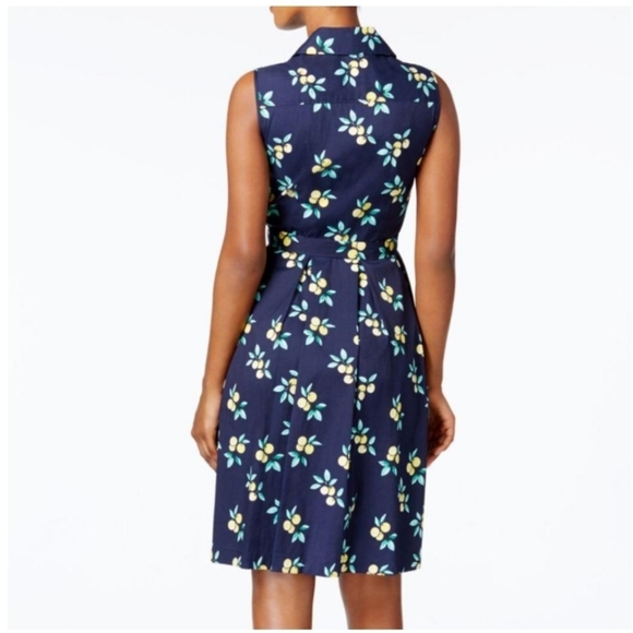 Charter Club Sleeveless Lemon Print Button Up Dress Size 12 - Picture 3 of 11